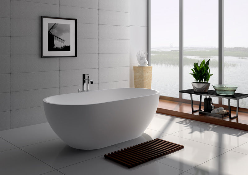 Legion Furniture - 70.1” White Matt Solid Surface Tub - No Faucet - WJ8619-W