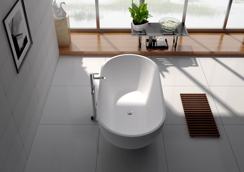 Legion Furniture - 70.1” White Matt Solid Surface Tub - No Faucet - WJ8619-W