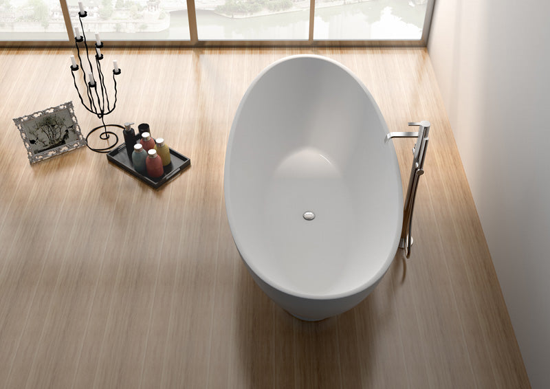Legion Furniture - 70.7” White Matt Solid Surface Tub - No Faucet - WJ8620-W