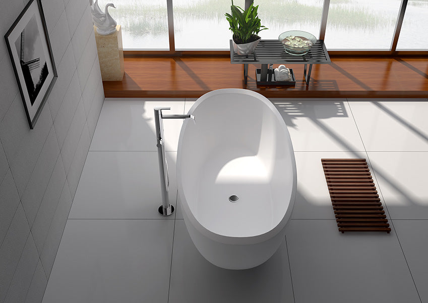Legion Furniture - 65” White Matt Solid Surface Tub - No Faucet - WJ8639-W